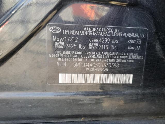 2013 Hyundai Sonata Gls VIN: 5NPEB4AC3DH530388 Lot: 54651564