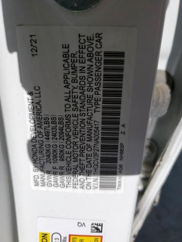 2022 Honda Accord Hybrid Sport VIN: 1HGCV3F27NA005417 Lot: 56898214