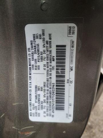 4N2ZN15T71D822965 2001 Nissan Quest Gxe