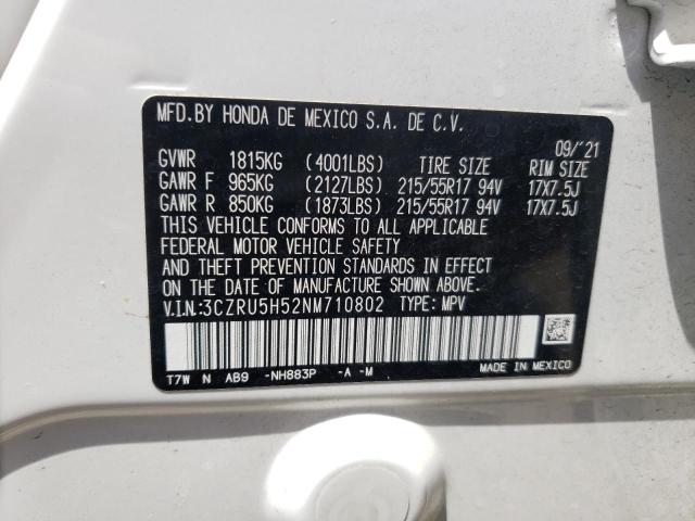 2022 Honda Hr-V Ex VIN: 3CZRU5H52NM710802 Lot: 55882514