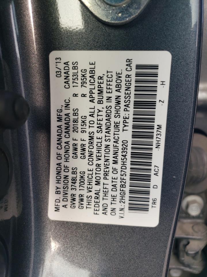 2HGFB2F57DH543920 2013 Honda Civic Lx