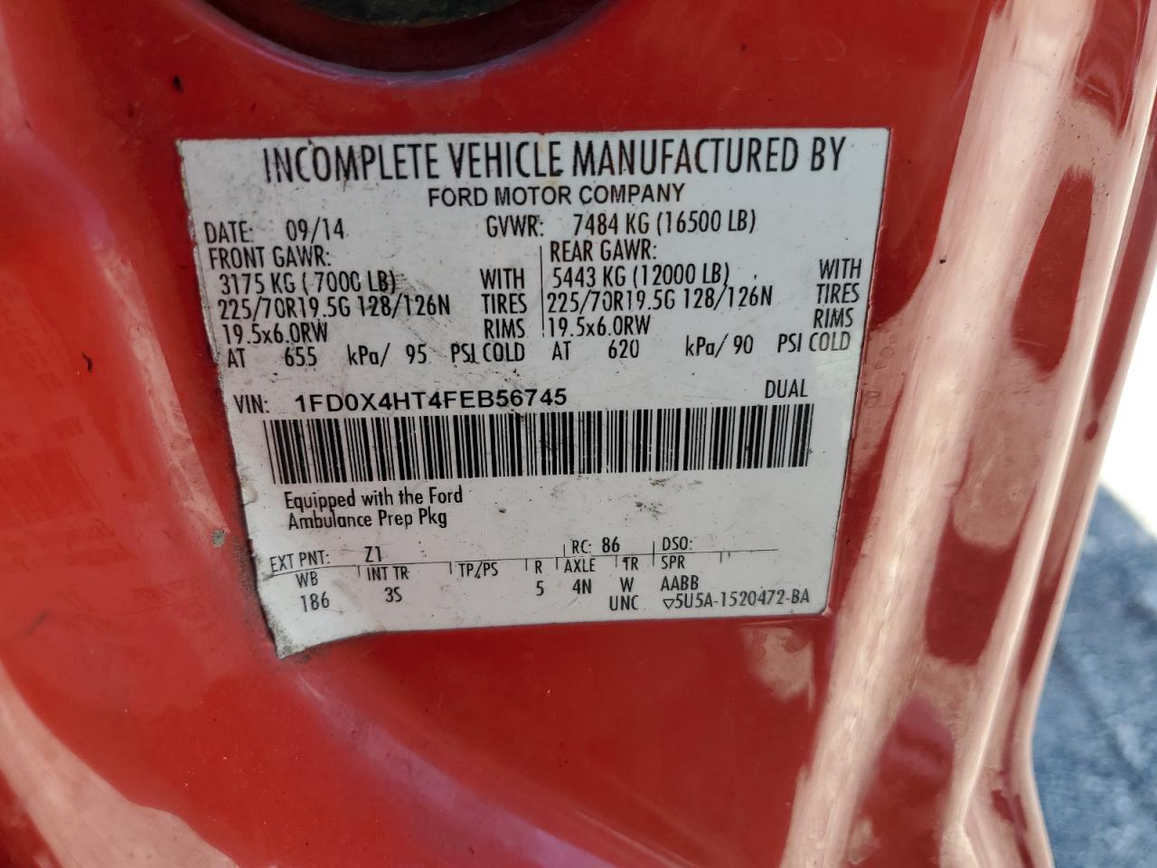 1FD0X4HT4FEB56745 2015 Ford F450 Super Duty