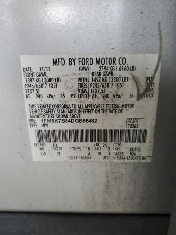 2013 Ford Explorer VIN: 1FM5K7B84DGB56482 Lot: 55859104