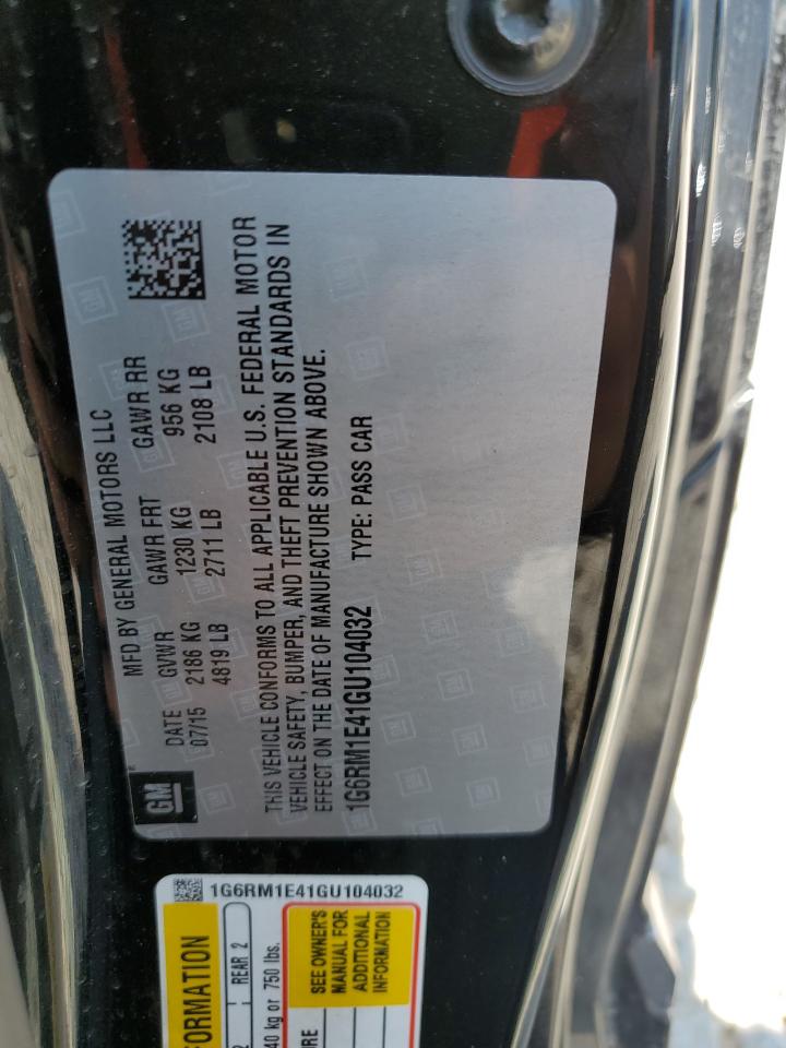 1G6RM1E41GU104032 2016 Cadillac Elr Sport