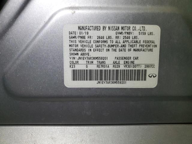 2019 Infiniti Q50 Luxe VIN: JN1EV7AR3KM559201 Lot: 56670884