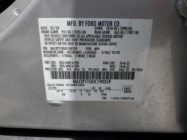 2018 Ford Ecosport Se VIN: MAJ3P1TE0JC190359 Lot: 55594994