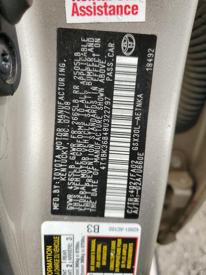 4T1BK36B48U322797 2008 Toyota Avalon Xl