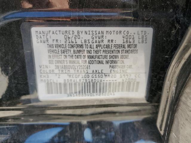 2020 Nissan Sentra Sr VIN: 3N1AB8DV0LY252041 Lot: 53531754