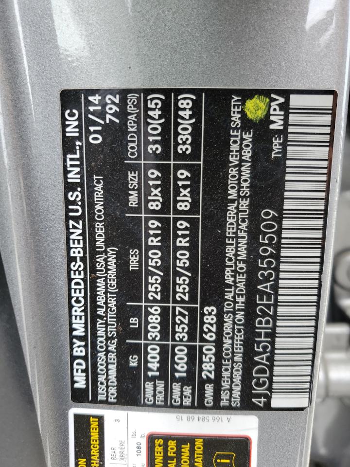 4JGDA5HB2EA359509 2014 Mercedes-Benz Ml 350 4Matic