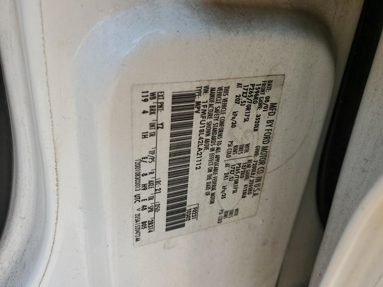 1FMFU18L42LA21112 2002 Ford Expedition Eddie Bauer