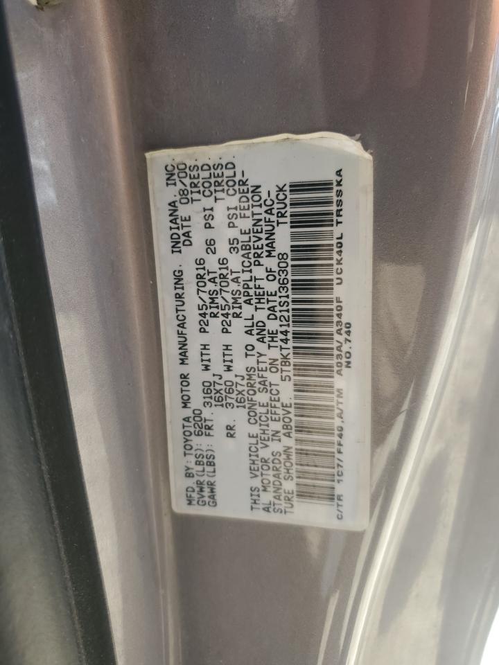 5TBKT44121S136308 2001 Toyota Tundra Sr5