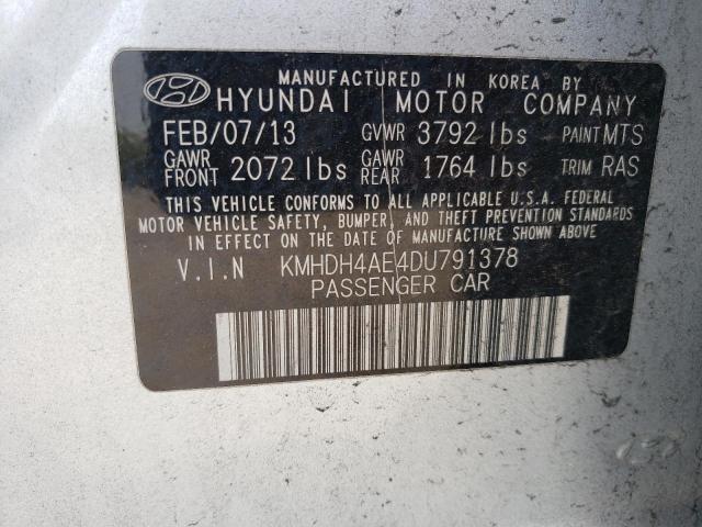 2013 Hyundai Elantra Gls VIN: KMHDH4AE4DU791378 Lot: 54215844