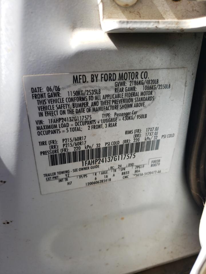 1FAHP24137G117575 2007 Ford Five Hundred Sel