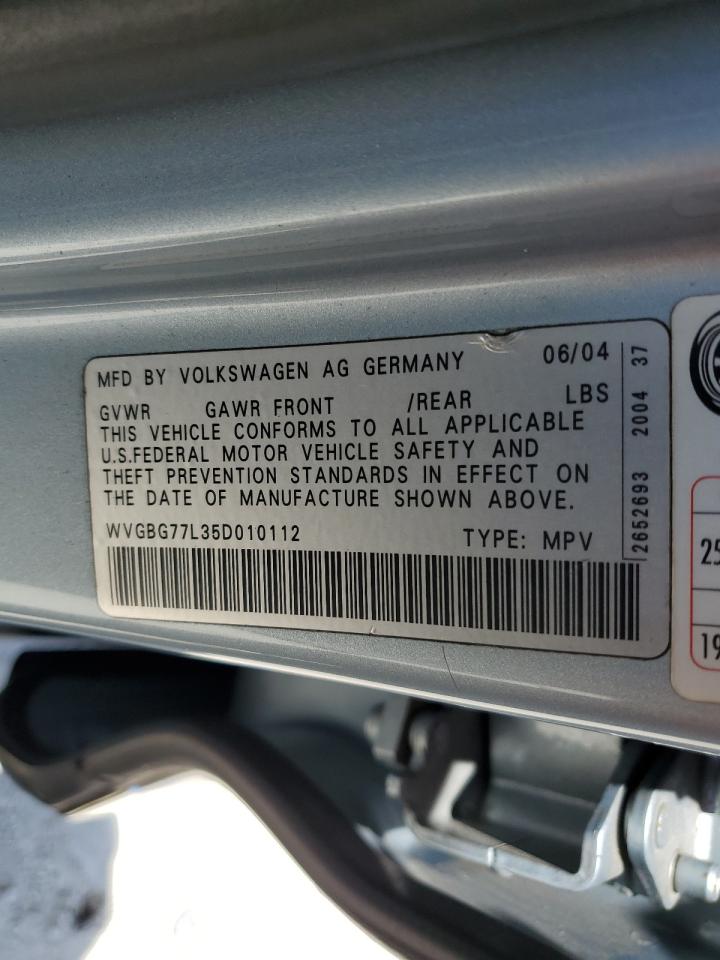 WVGBG77L35D010112 2005 Volkswagen Touareg 3.2