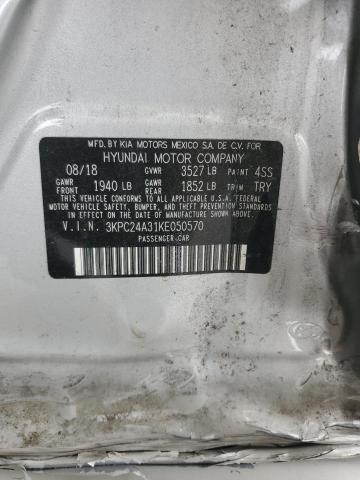 2019 Hyundai Accent Se VIN: 3KPC24A31KE050570 Lot: 56134494