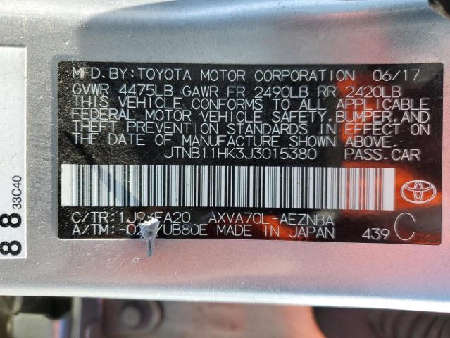 2018 Toyota Camry L VIN: JTNB11HK3J3015380 Lot: 54777414