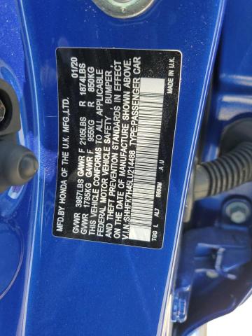 2020 Honda Civic Sport VIN: SHHFK7H45LU214488 Lot: 54529844