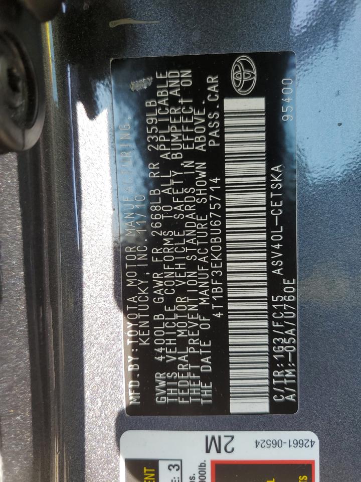 4T1BF3EK0BU675714 2011 Toyota Camry Base