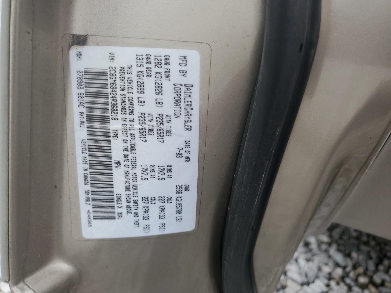 2C8GM68424R368218 2004 Chrysler Pacifica