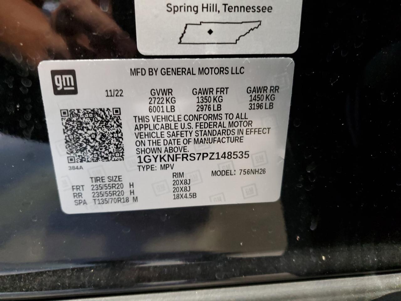 1GYKNFRS7PZ148535 2023 Cadillac Xt5 Platinum Premium Luxury