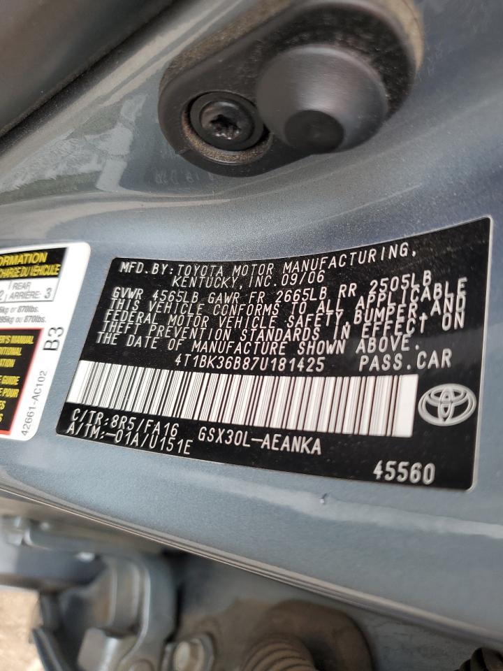 4T1BK36B87U181425 2007 Toyota Avalon Xl