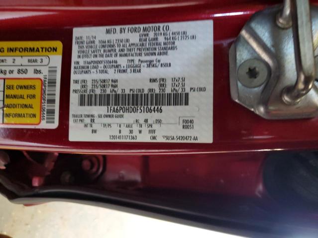 VIN 1FA6P0HD0F5106446 2015 Ford Fusion, SE no.12