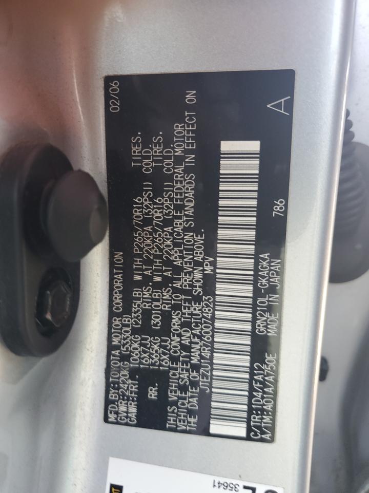 JTEZU14R760074823 2006 Toyota 4Runner Sr5