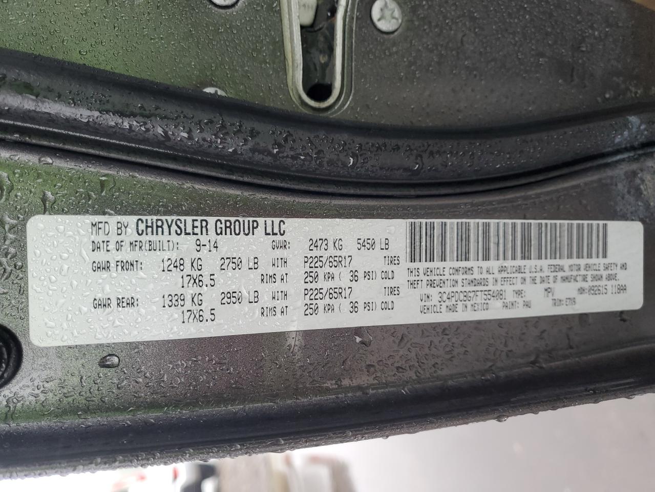 3C4PDCBG7FT554081 2015 Dodge Journey Sxt