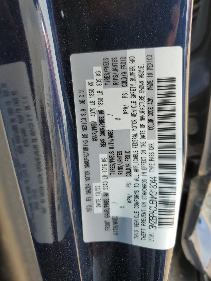 3MZBPACL6NM318044 2022 Mazda 3 Preferred