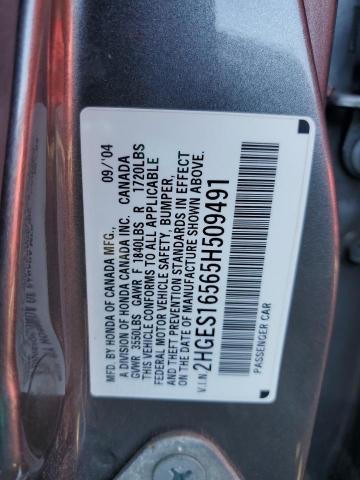 2HGES16565H509491 2005 Honda Civic Lx
