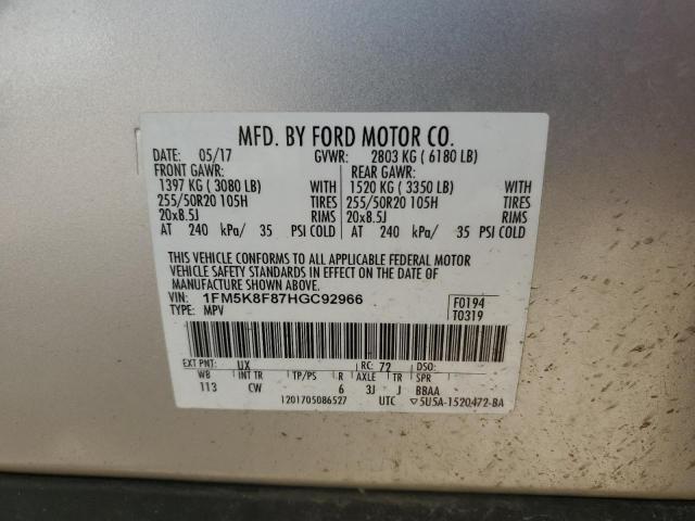 1FM5K8F87HGC92966 2017 FORD EXPLORER - Image 14