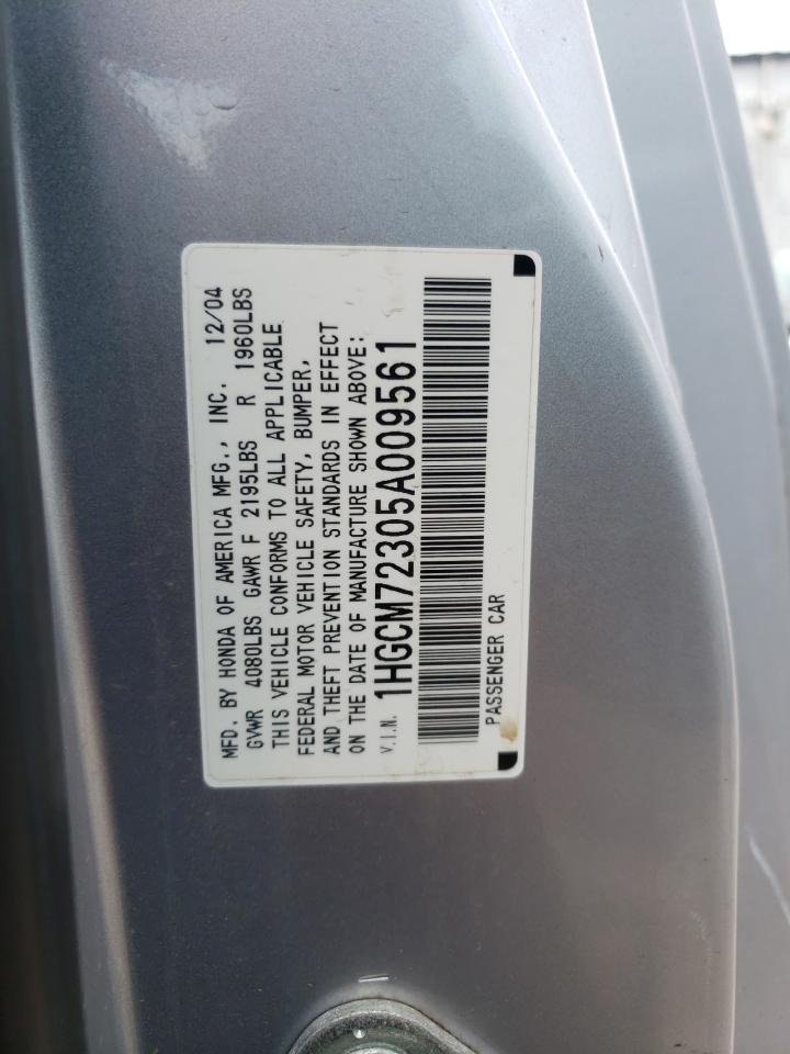 1HGCM72305A009561 2005 Honda Accord Lx