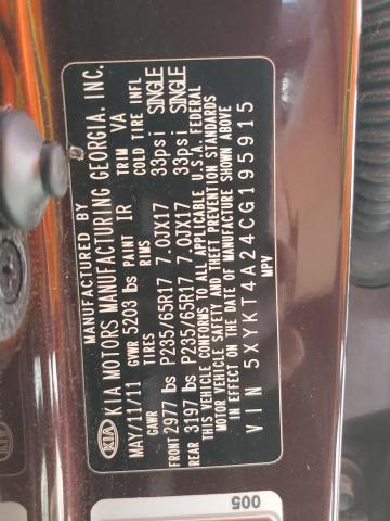 2012 Kia Sorento Base VIN: 5XYKT4A24CG195915 Lot: 56514994