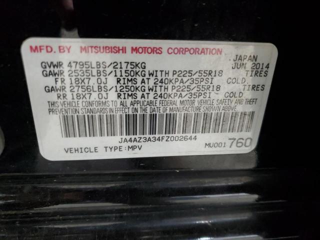 2015 Mitsubishi Outlander Se VIN: JA4AZ3A34FZ002644 Lot: 56376204