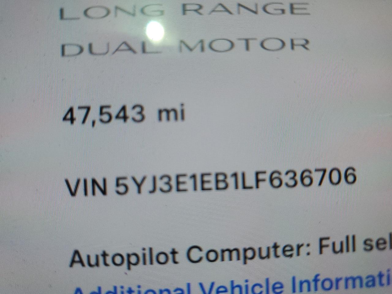 5YJ3E1EB1LF636706 2020 Tesla Model 3