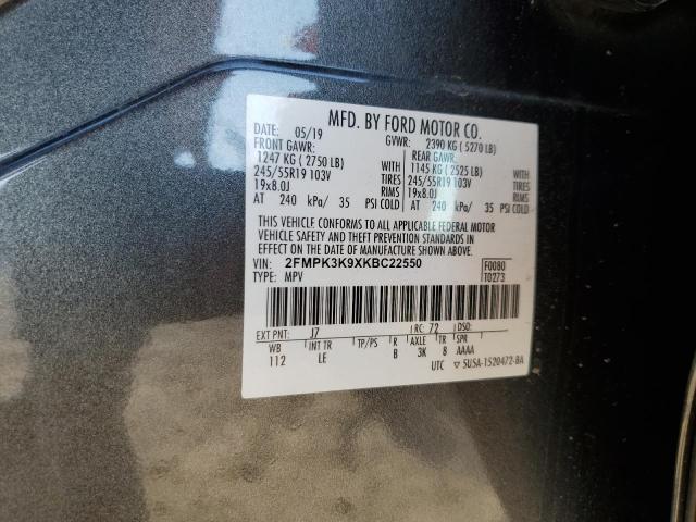 2019 Ford Edge Titanium VIN: 2FMPK3K9XKBC22550 Lot: 55027264