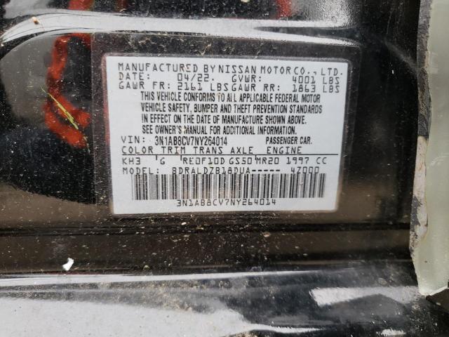 2022 Nissan Sentra Sv VIN: 3N1AB8CV7NY264014 Lot: 53527004