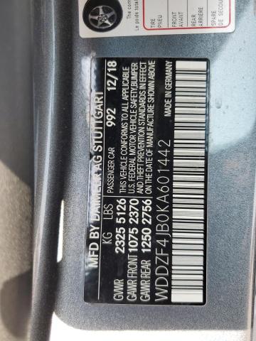 2019 Mercedes-Benz E 300 VIN: WDDZF4JB0KA601442 Lot: 54734604