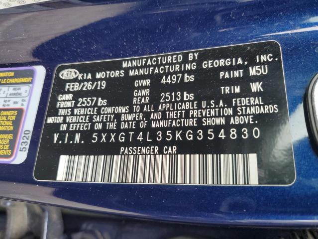 2019 Kia Optima Lx VIN: 5XXGT4L35KG354830 Lot: 55567964