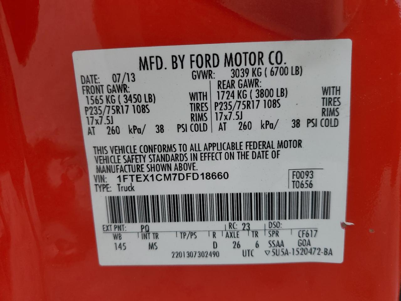 1FTEX1CM7DFD18660 2013 Ford F150 Super Cab
