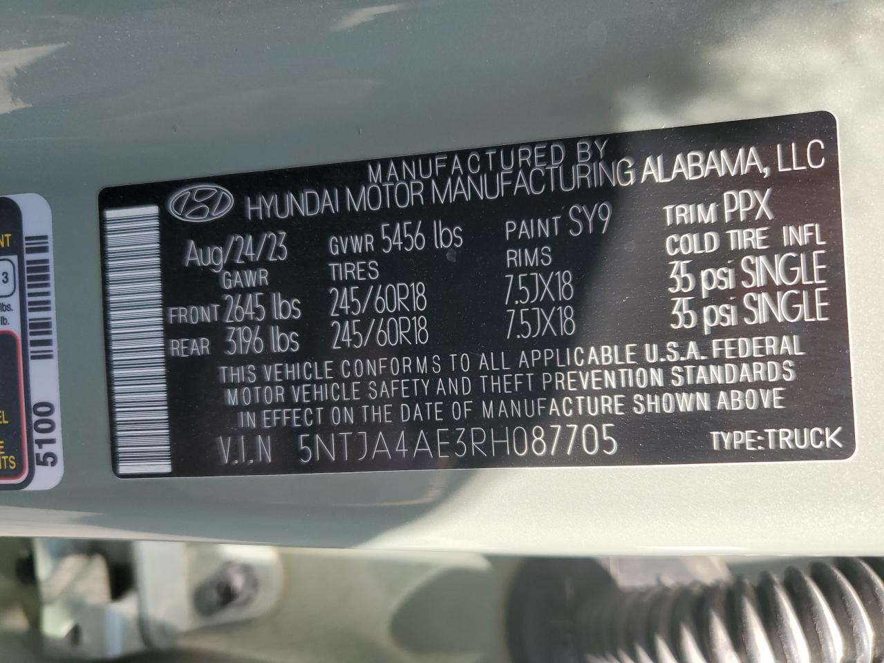 5NTJA4AE3RH087705 2024 Hyundai Santa Cruz Se