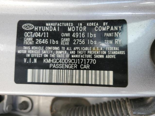 2012 Hyundai Genesis 3.8L VIN: KMHGC4DD9CU171770 Lot: 56881024