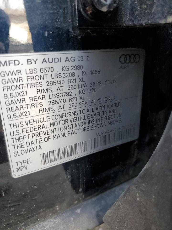 WA1VAAF76HD010589 2017 Audi Q7 Prestige