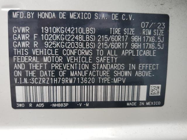 2024 Honda Hr-V Exl VIN: 3CZRZ1H79RM713620 Lot: 56654384