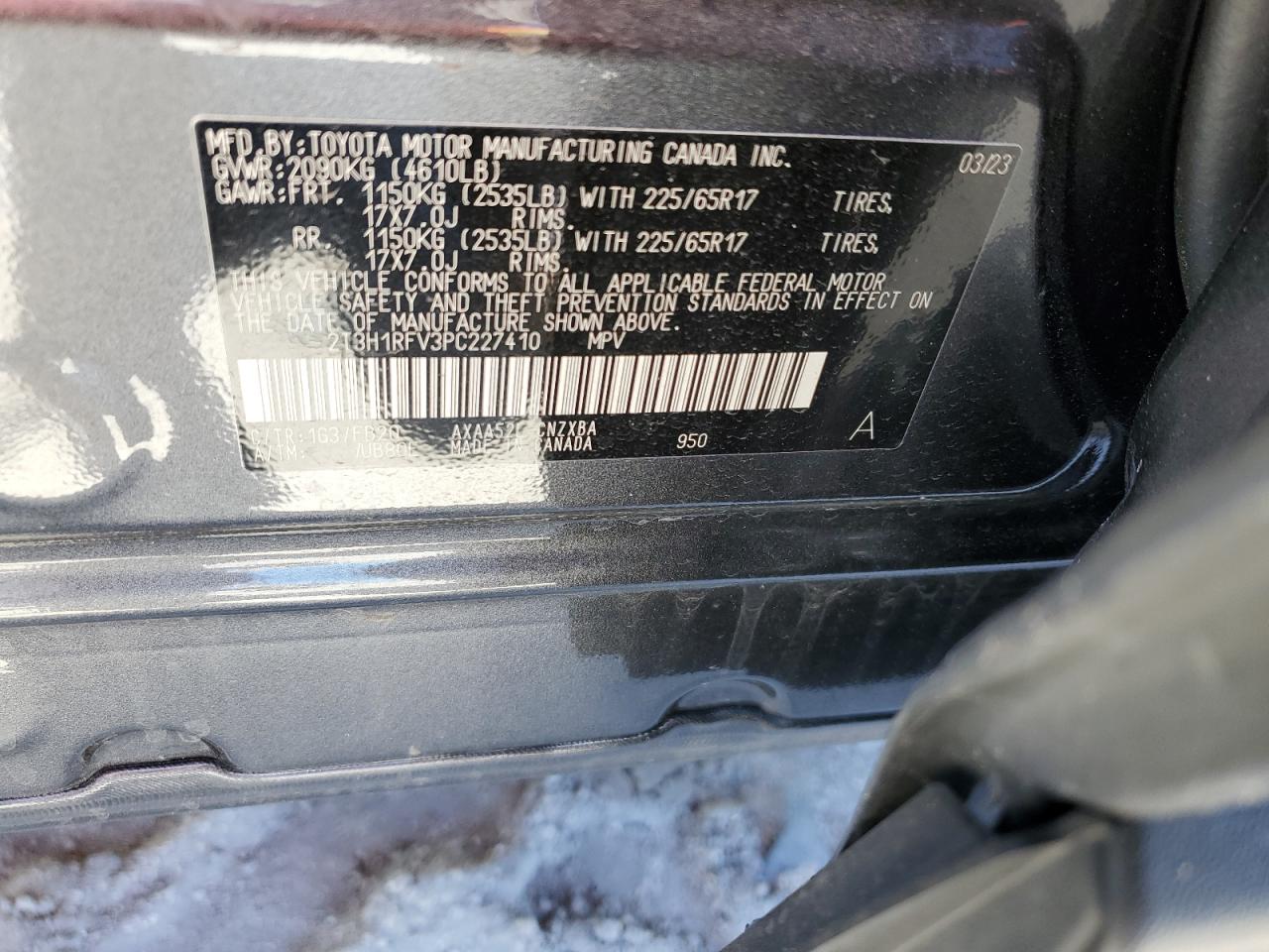 2T3H1RFV3PC227410 2023 Toyota Rav4 Le