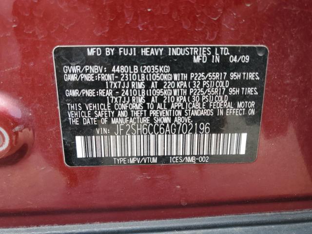 2010 Subaru Forester 2.5X Premium VIN: JF2SH6CC6AG702196 Lot: 56303814