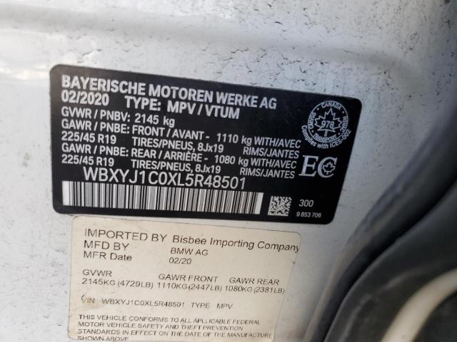 VIN WBXYJ1C0XL5R48501 2020 BMW X2, Xdrive28I no.12