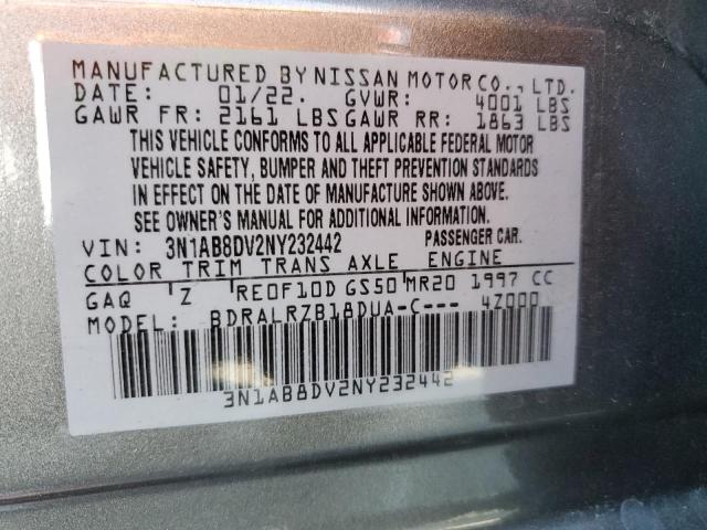 2022 Nissan Sentra Sr VIN: 3N1AB8DV2NY232442 Lot: 56351534