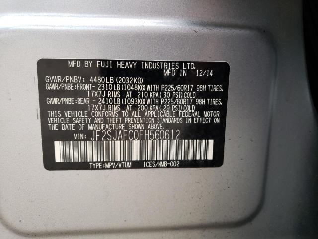2015 Subaru Forester 2.5I Premium VIN: JF2SJAFC0FH560612 Lot: 52887734