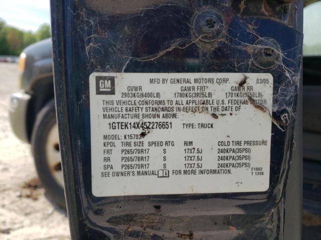 2005 GMC New Sierra K1500 VIN: 1GTEK14X45Z276651 Lot: 57019494
